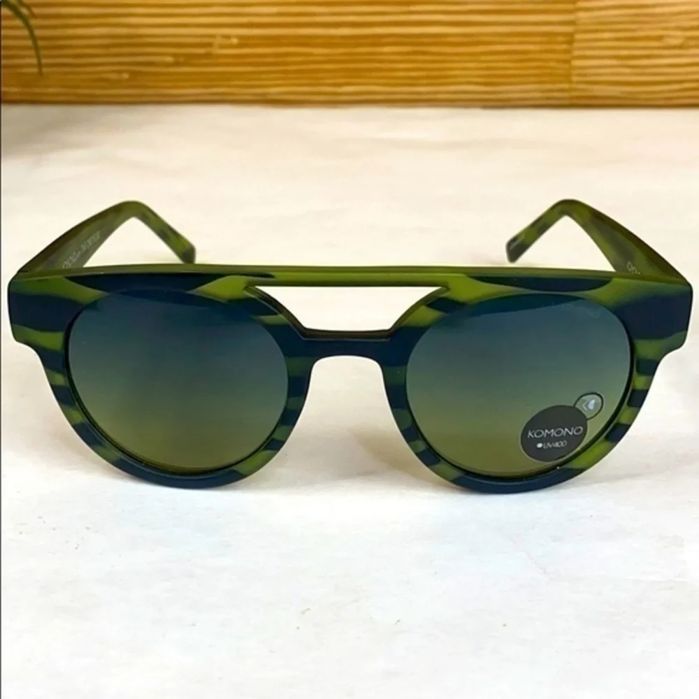 Men’s New Komono Dreyfuss Green Safari Sunglasses
